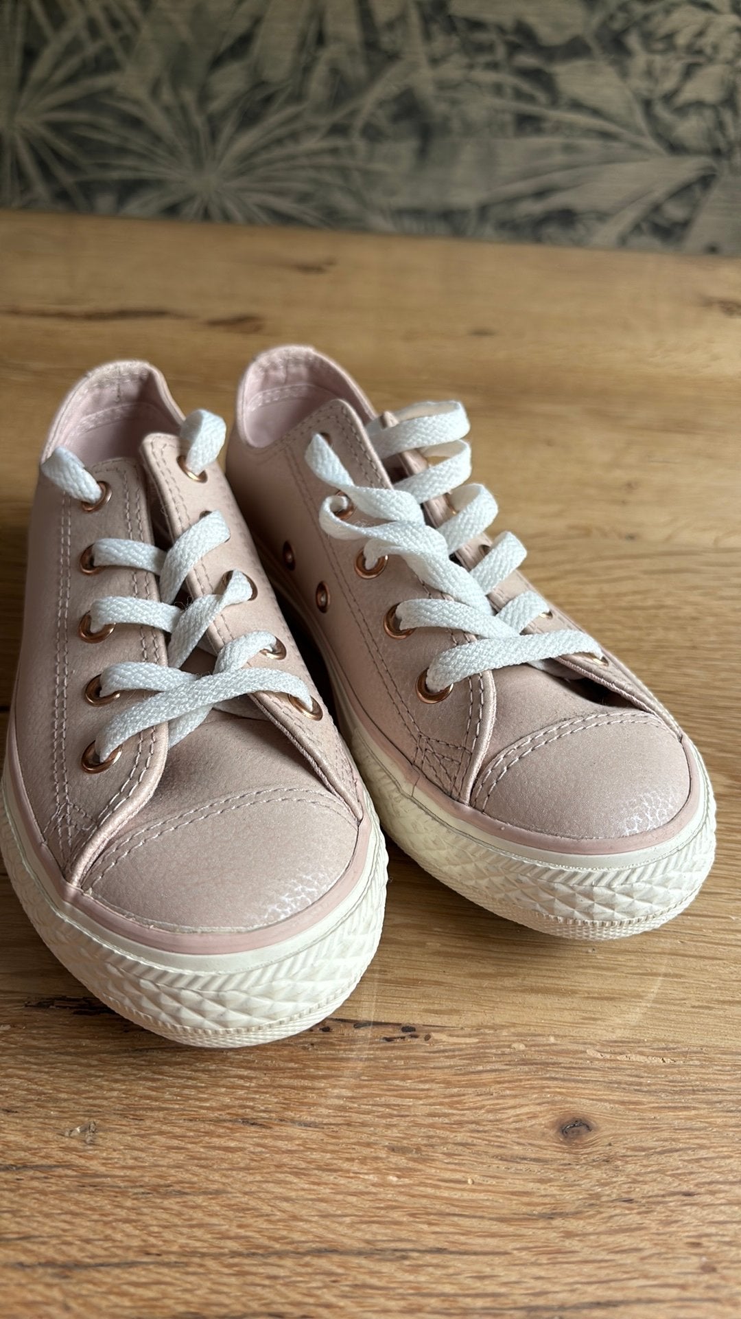 32 Converse All Stars|zachtroze leren sneakers - mooie print, Meisje, Schoenen, Nieuw, Ophalen of Verzenden