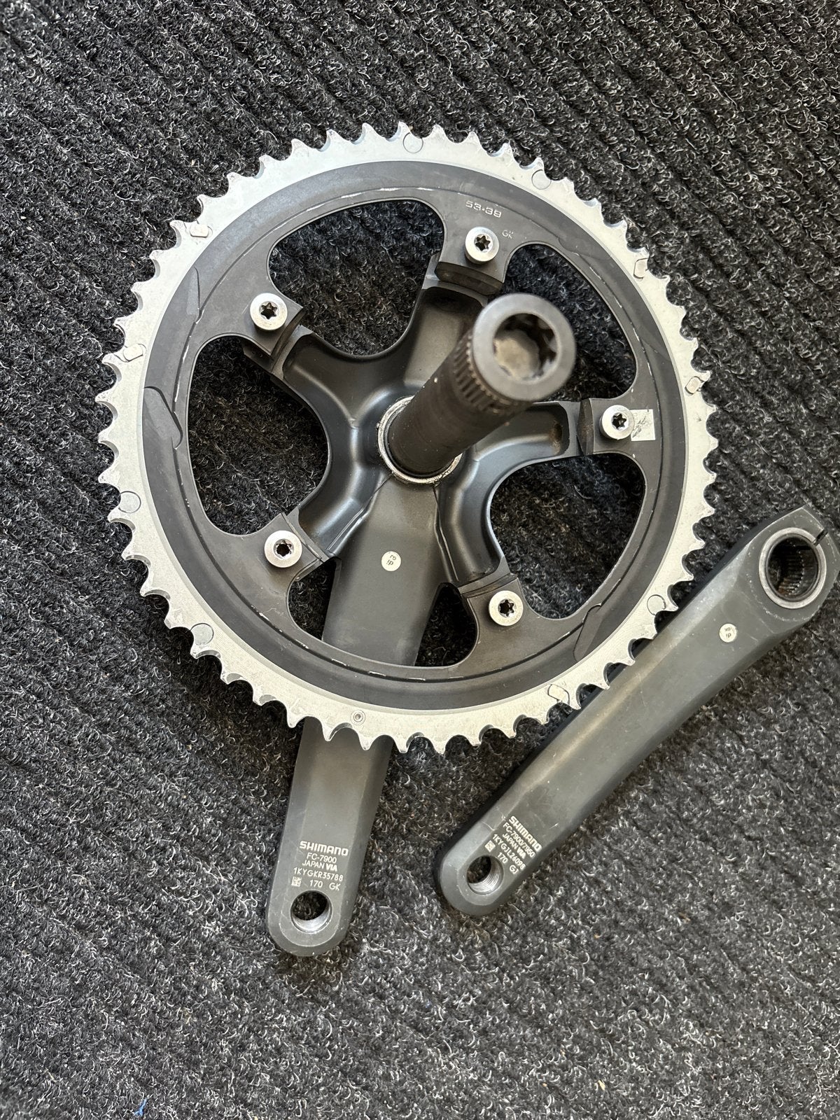 Shimano Dura ace 170 mm Crankstel - Gebruikt, Crankstel of Pedalen, Gebruikt, Ophalen of Verzenden, Aluminium