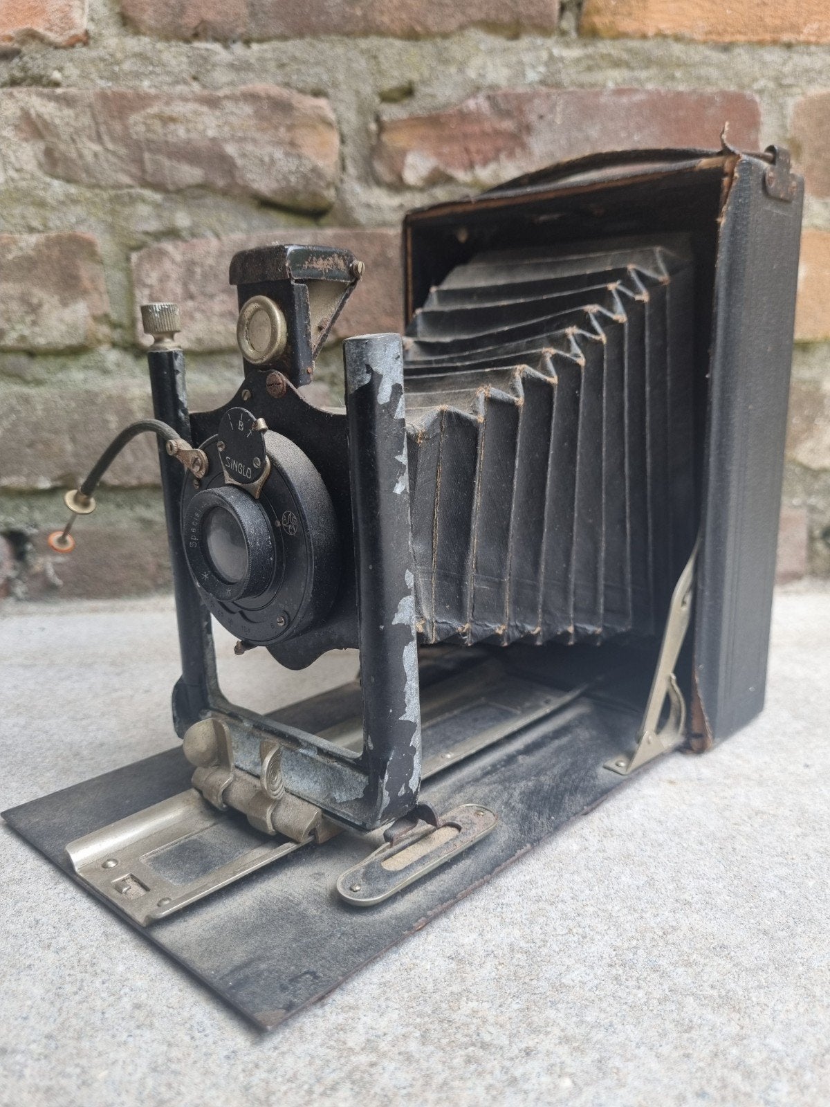 Antieke Singlo Balgcamera - Decoratief item, Verzamelen, Fotografica en Filmapparatuur, Ophalen of Verzenden, Voor 1940, Fototoestel