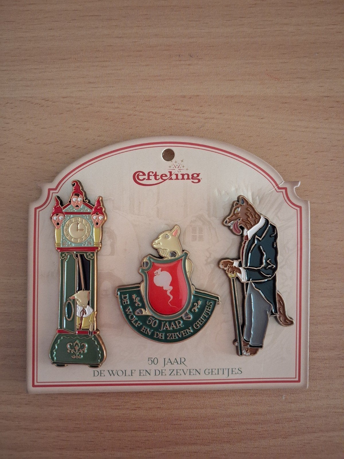 Efteling De Wolf en de Zeven Geitjes Pin Set, Ophalen of Verzenden, Nieuw