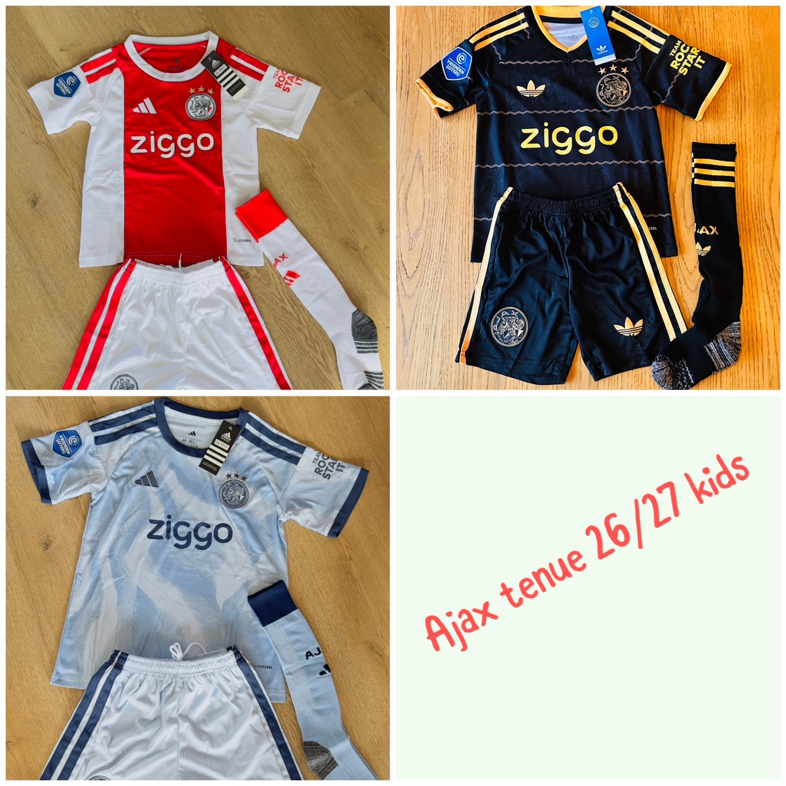 Ajax Thuis / Uit / Derde tenue 26/27 kids, Kinderen en Baby's, Ophalen of Verzenden, Nieuw, Jongen of Meisje, Sport- of Zwemkleding