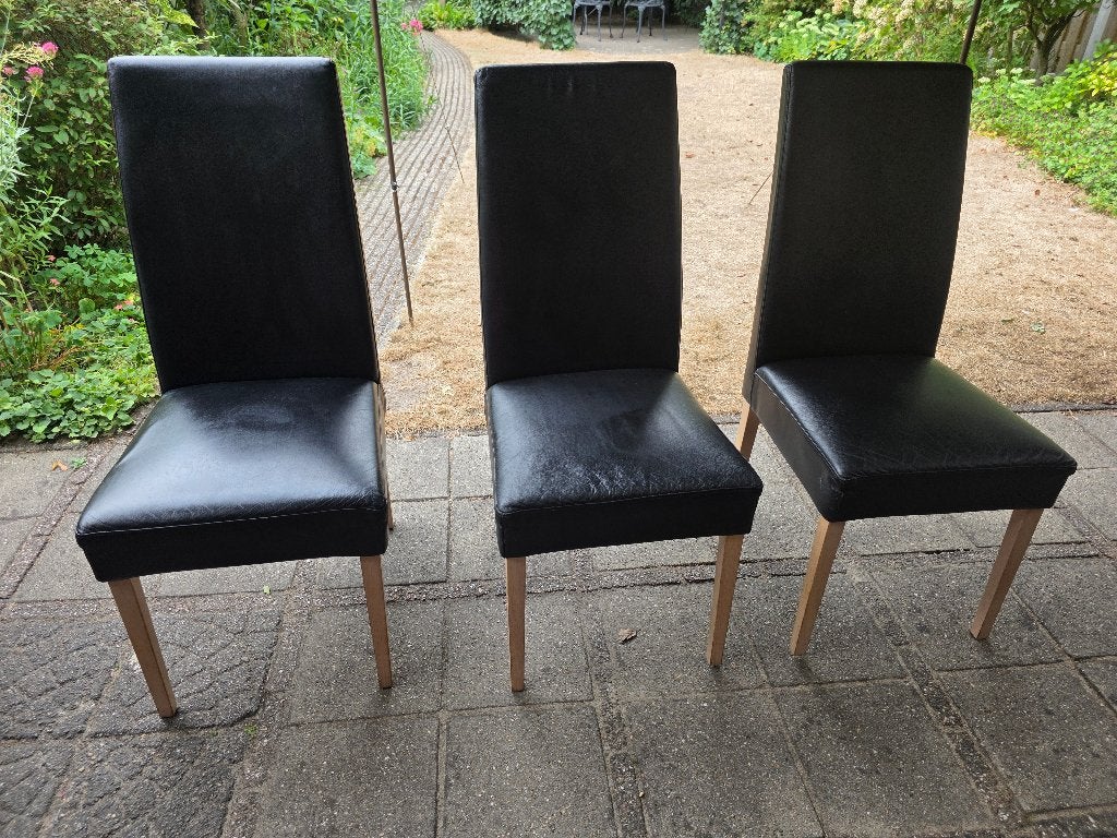 huiskamerstoelen 3 stuks, Huis en Inrichting, Ophalen, Gebruikt, Drie, Zwart