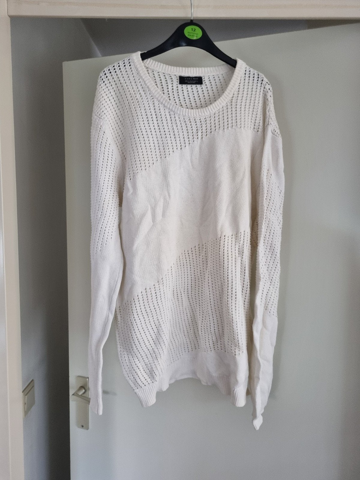 Witte gebreide trui met patroon - Maat XL, Zara, Wit, Maat 56/58 (XL), Ophalen of Verzenden