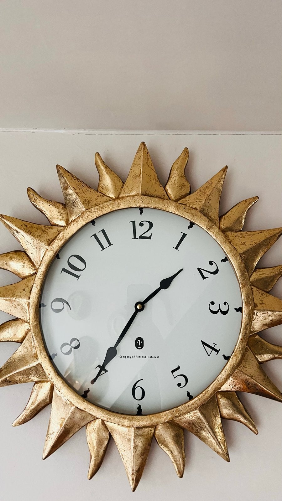 Grote gouden zonnespiegel en zonneklok, Ophalen of Verzenden