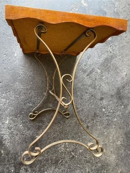 Vintage bijzettafeltje met sierlijk smeedijzer, Ophalen