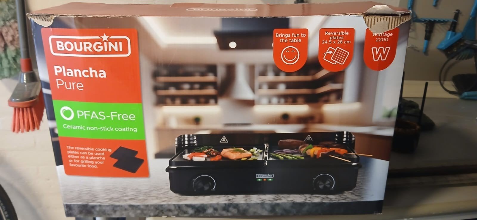 BOURGINI Plancha Pure PFAS-vrije keramische grillplaat, Ophalen, Gebruikt