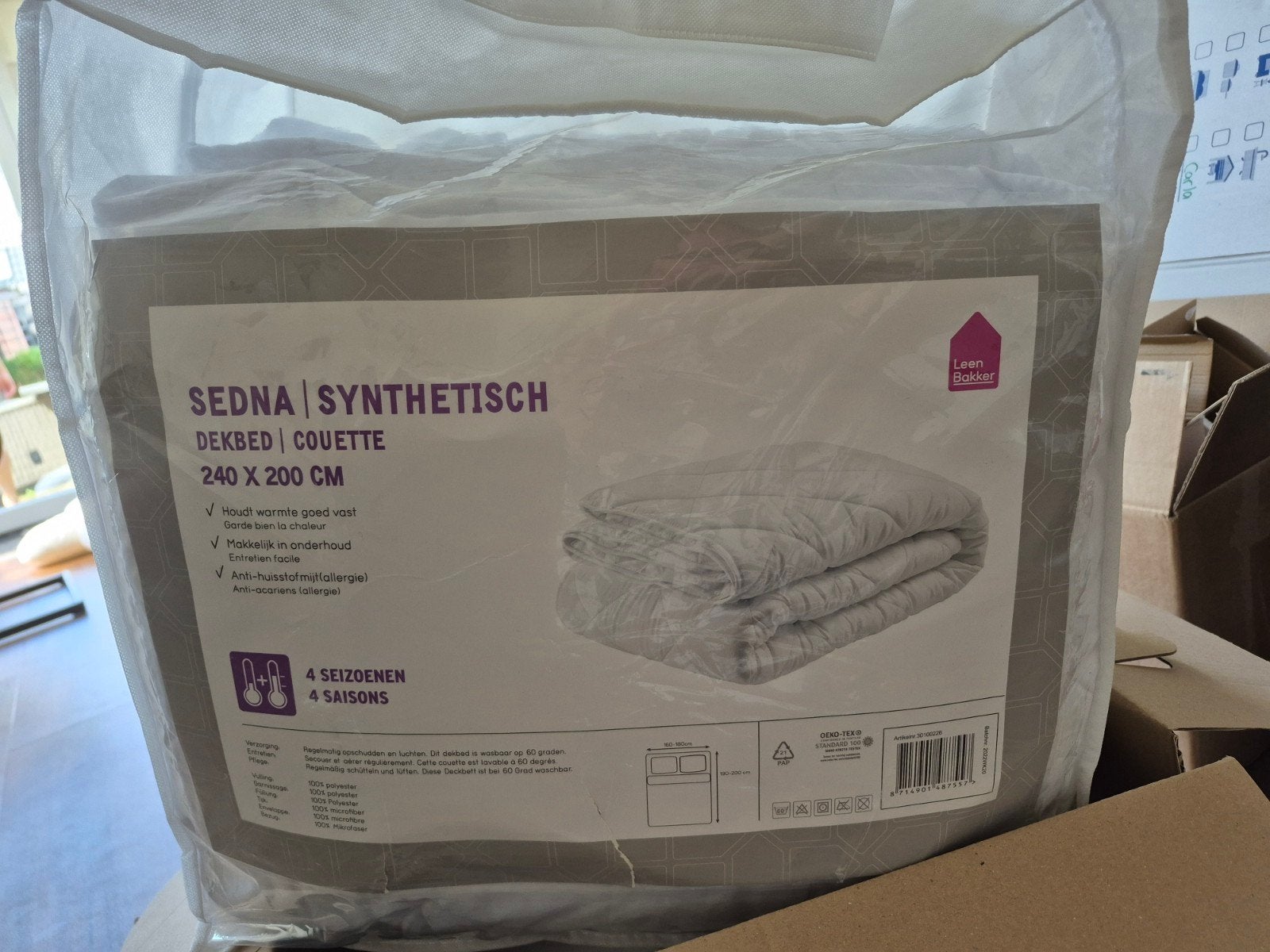 Sedna Synthetisch Dekbed 4 Seizoenen 240x200 cm, Ophalen, Tweepersoons, Wit, Deken of Dekbed