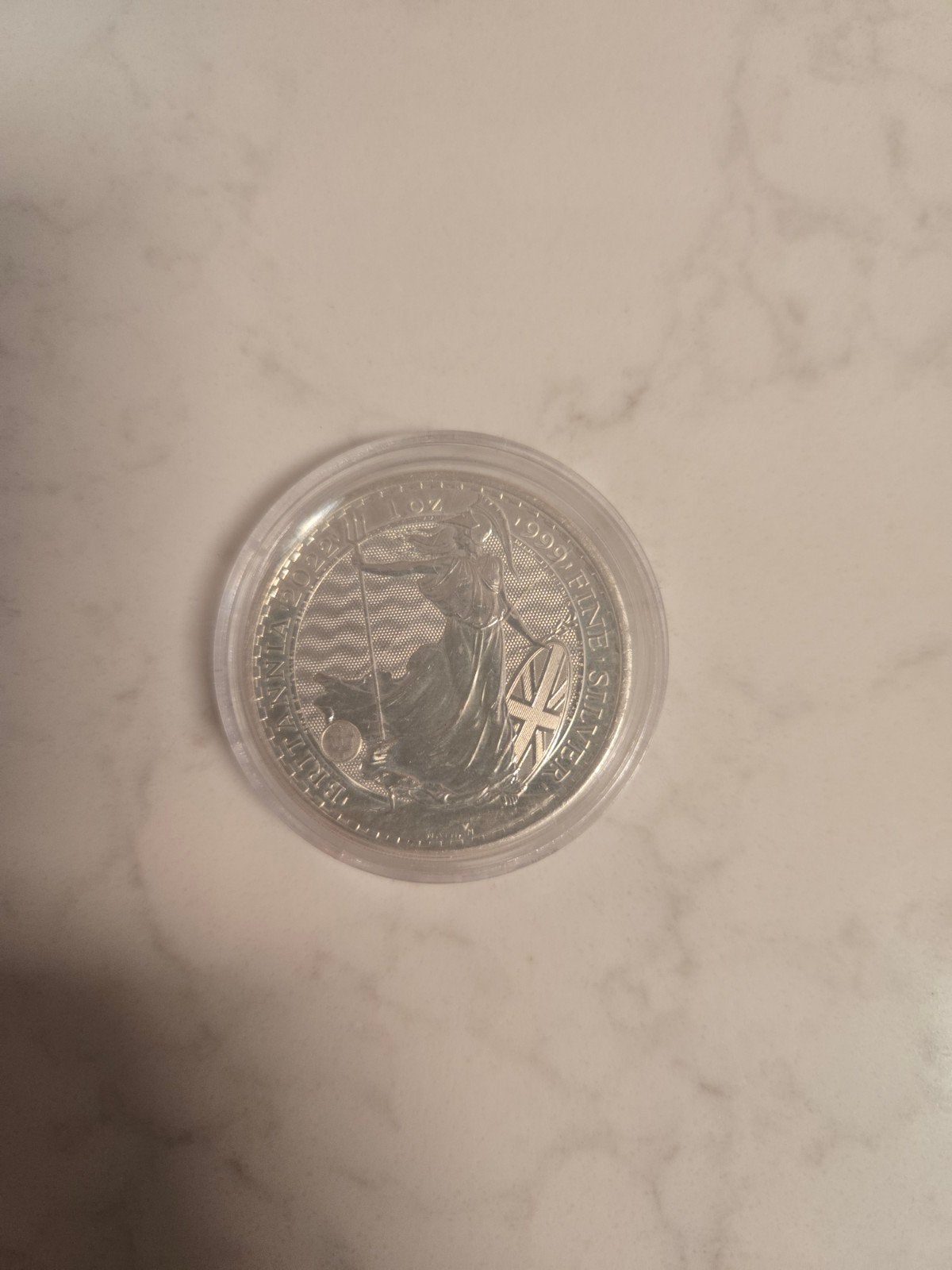 Zilveren Britannia munt - 1 oz fijn zilver, Ophalen of Verzenden, Zilver, Buitenland