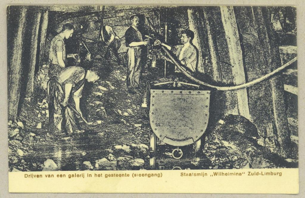 Staatsmijn Wilhelmina Kerkrade - Drijven van een galerij, Verzenden, 1920 tot 1940, Ongelopen, Limburg