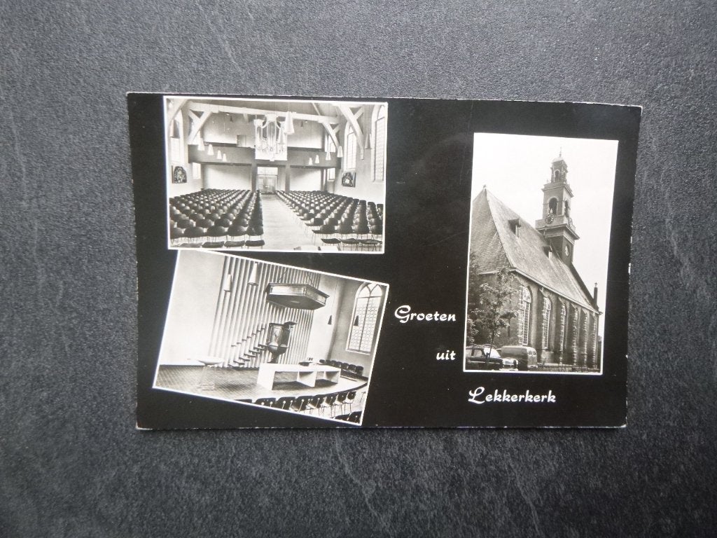 Lekkerkerk,  kerk nh, interieur 1961, Verzenden, 1960 tot 1980, Ongelopen, Noord-Holland