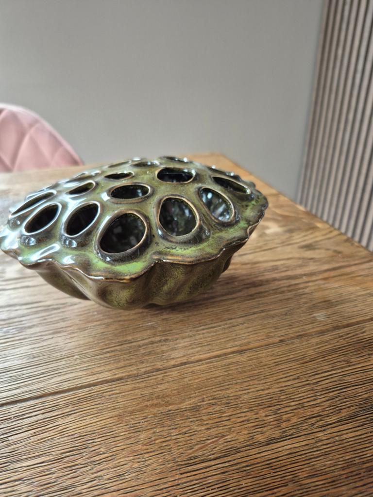 Lotus Vaas Daan Kromhout Uniek Design, Huis en Inrichting, Woonaccessoires | Vazen, Zo goed als nieuw, Groen, Minder dan 50 cm