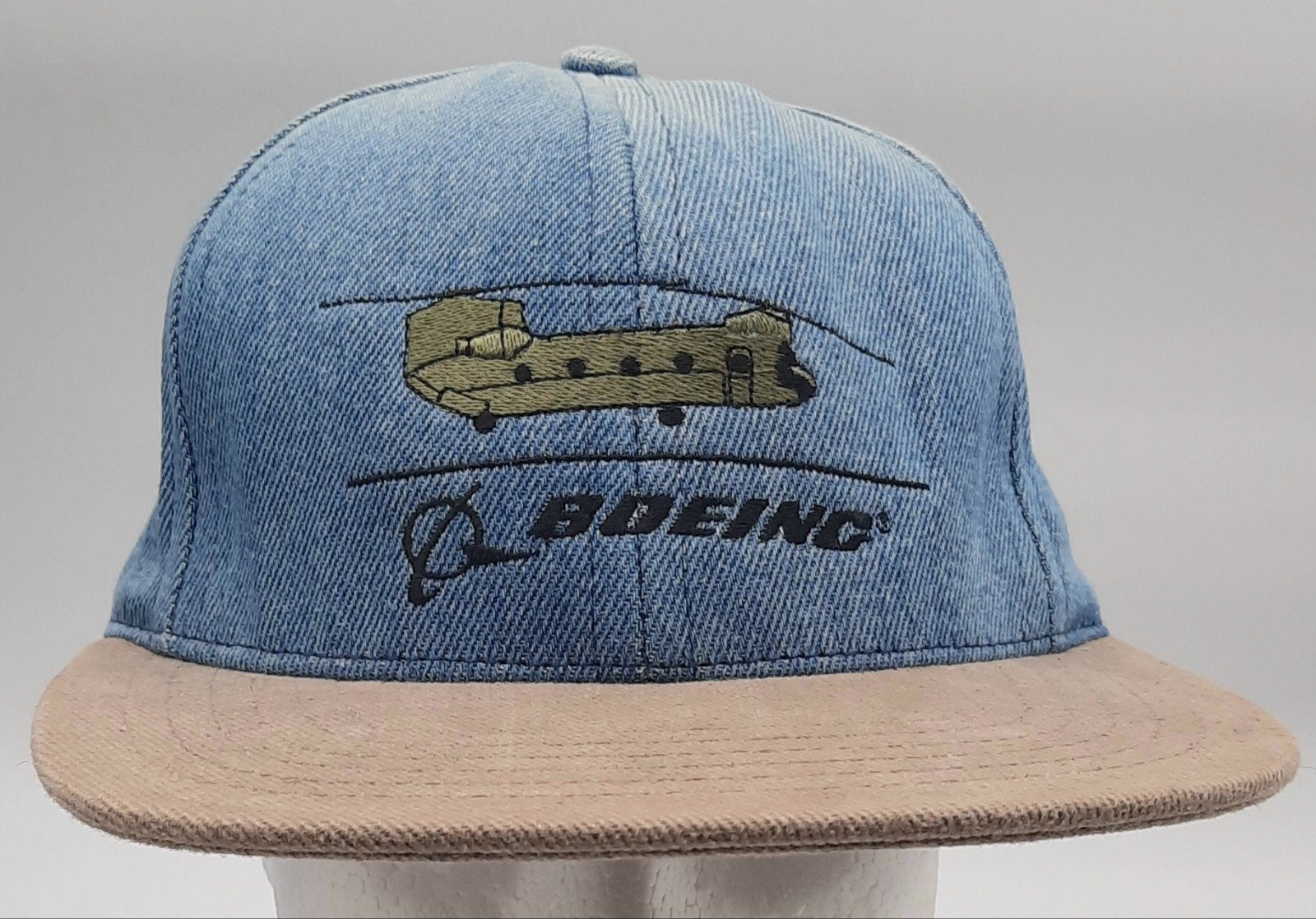 Vintage Boeing Chinook Helikopter CH 47 denim cap USA, Ophalen of Verzenden, Gedragen, Pet