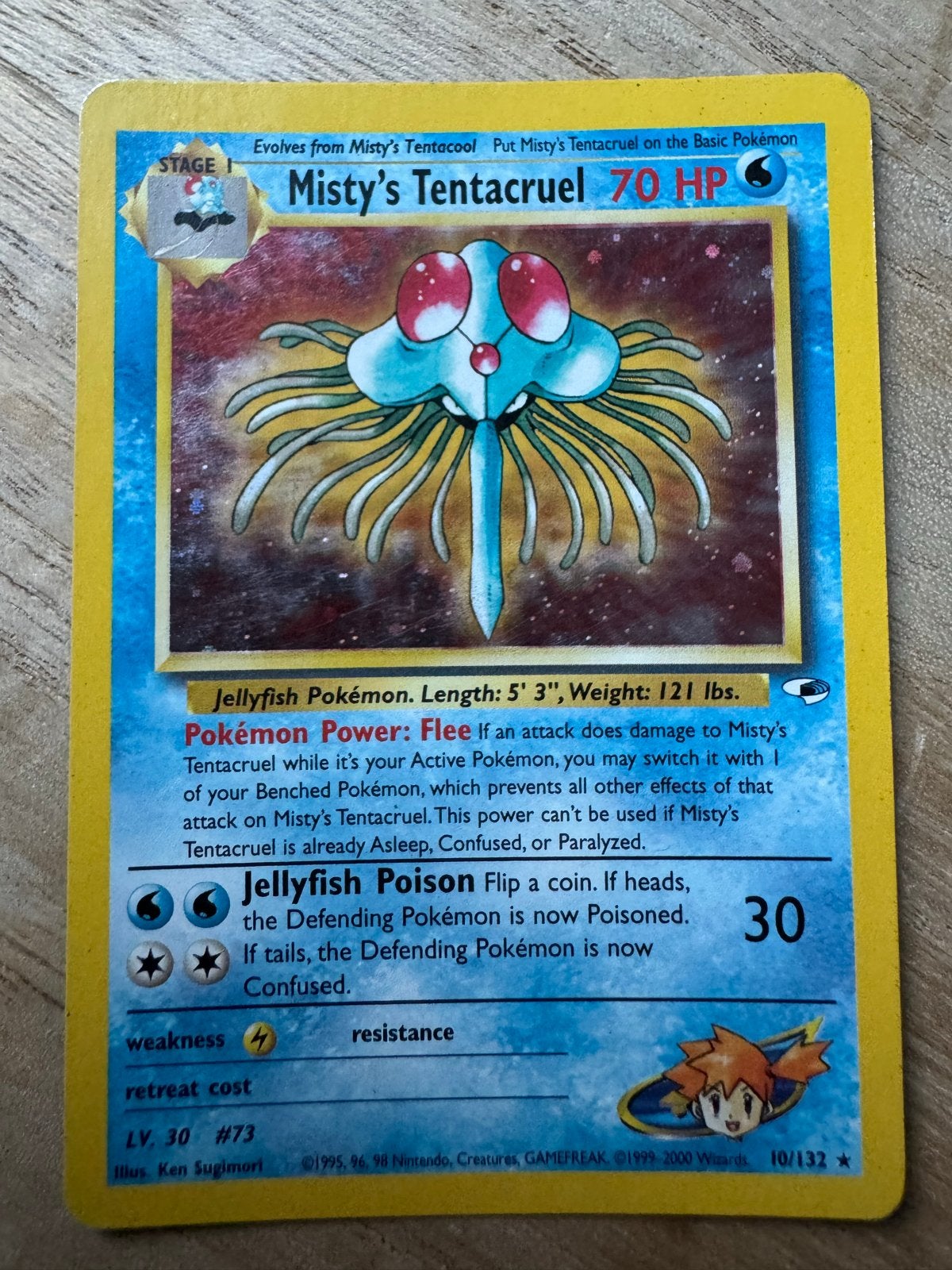 Misty's Tentacruel Pokémon Kaart - Oude School, Ophalen of Verzenden, Losse kaart, Foil