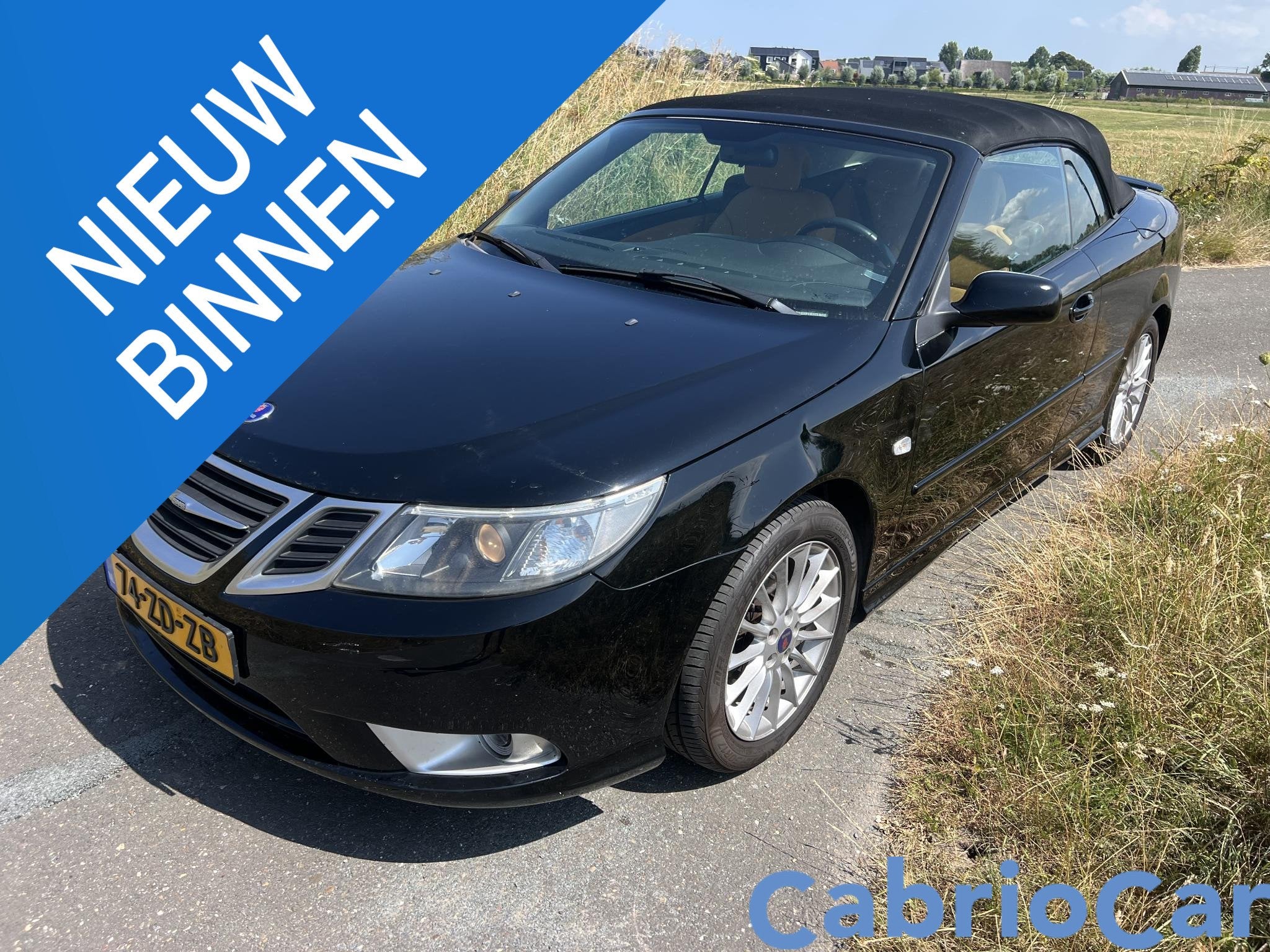 Saab 9-3 Cabrio 1.8t Vector GARANTIE Ned auto NAP, Auto's, Saab, Gebruikt, Zwart, 4 cilinders, 4 stoelen