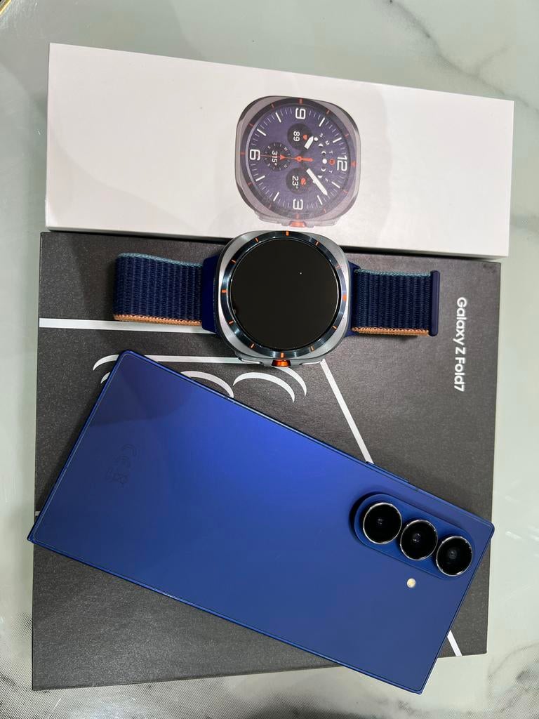 Samsung Z Fold 7 256GB blauw met samsun watch ultra, Telecommunicatie, Mobiele telefoons | Samsung, Blauw, Touchscreen, Ophalen of Verzenden