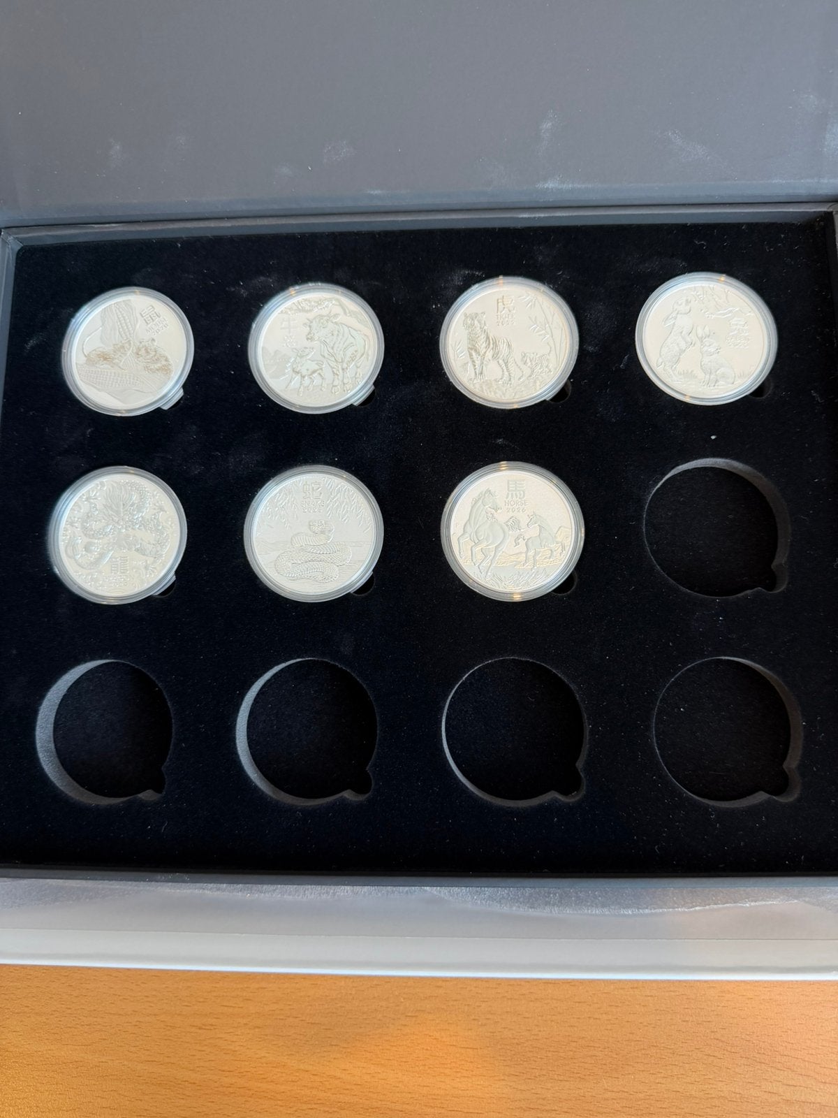 Lunar 3 set in 1 oz zilver in cassette, Ophalen of Verzenden, Zilver