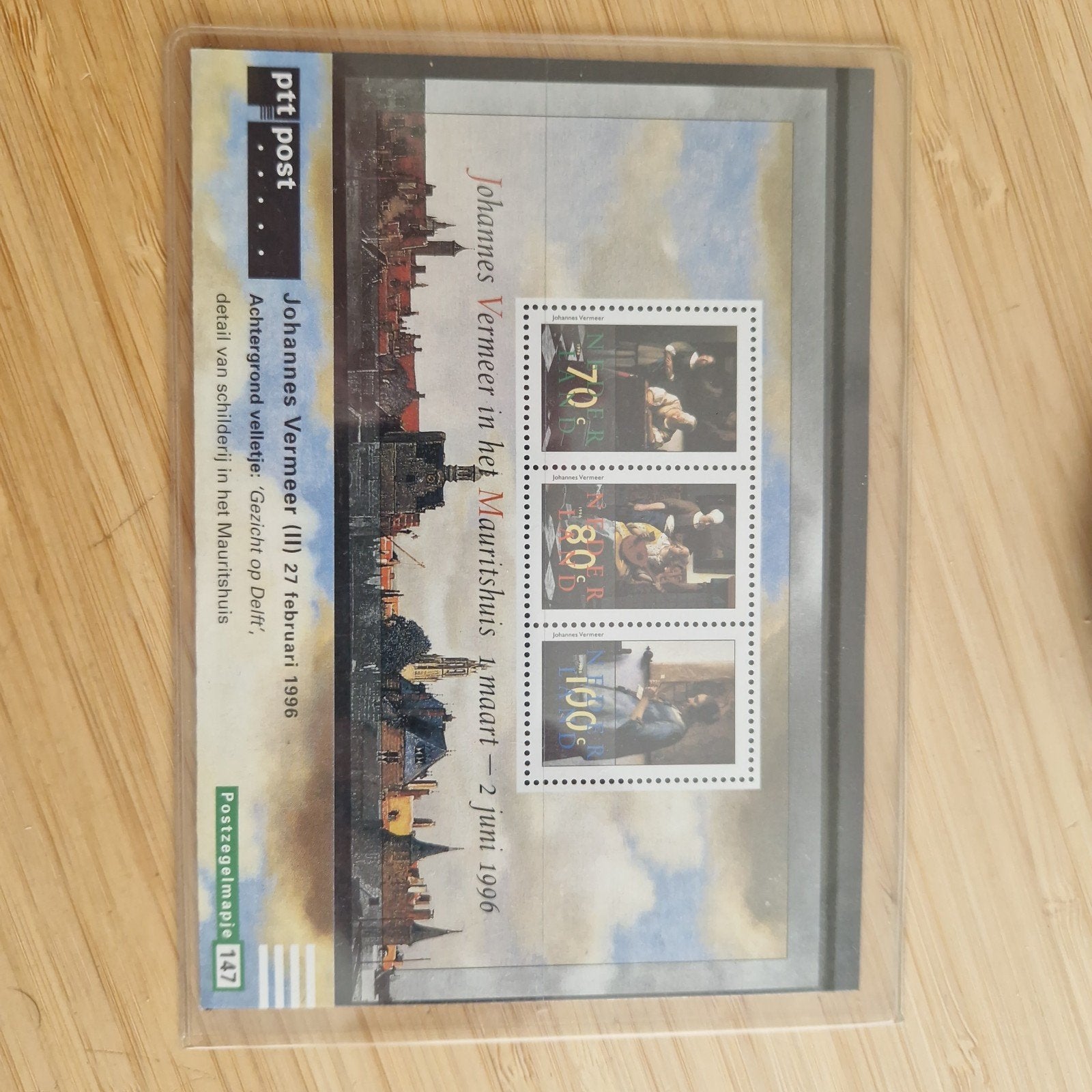 Postzegelmapje 147 Johannes Vermeer in het Mauritshuis, Ophalen of Verzenden