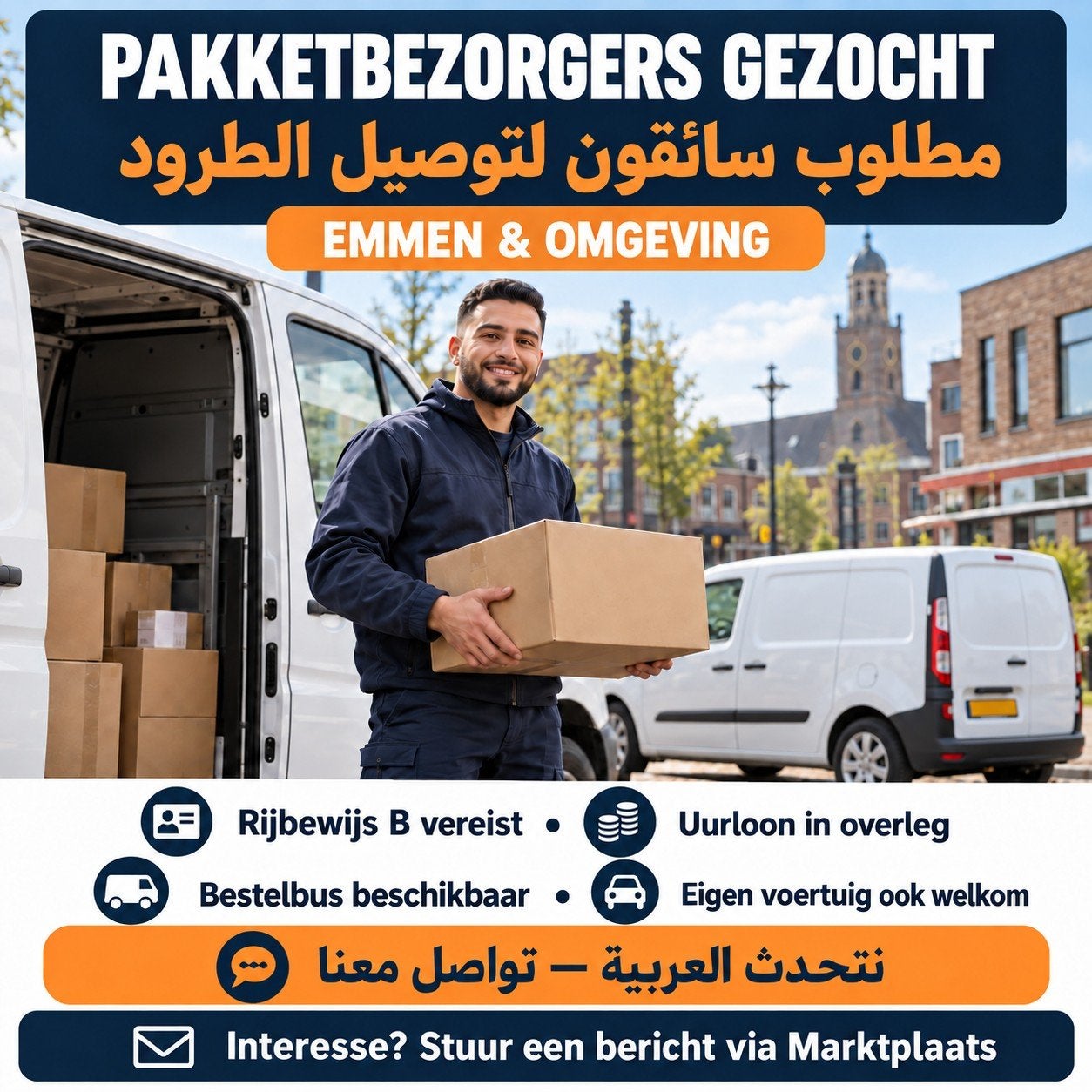 Pakketbezorgers gezocht – Emmen en omgeving, Vacatures, Overige vormen, Overige uren, Vanaf 3 jaar, Overige niveaus