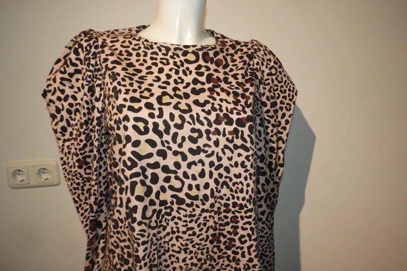 Munthe leopard print shirt pof mouwen bovenkant mt 40, Maat 38/40 (M), Overige kleuren, Verzenden, Zo goed als nieuw