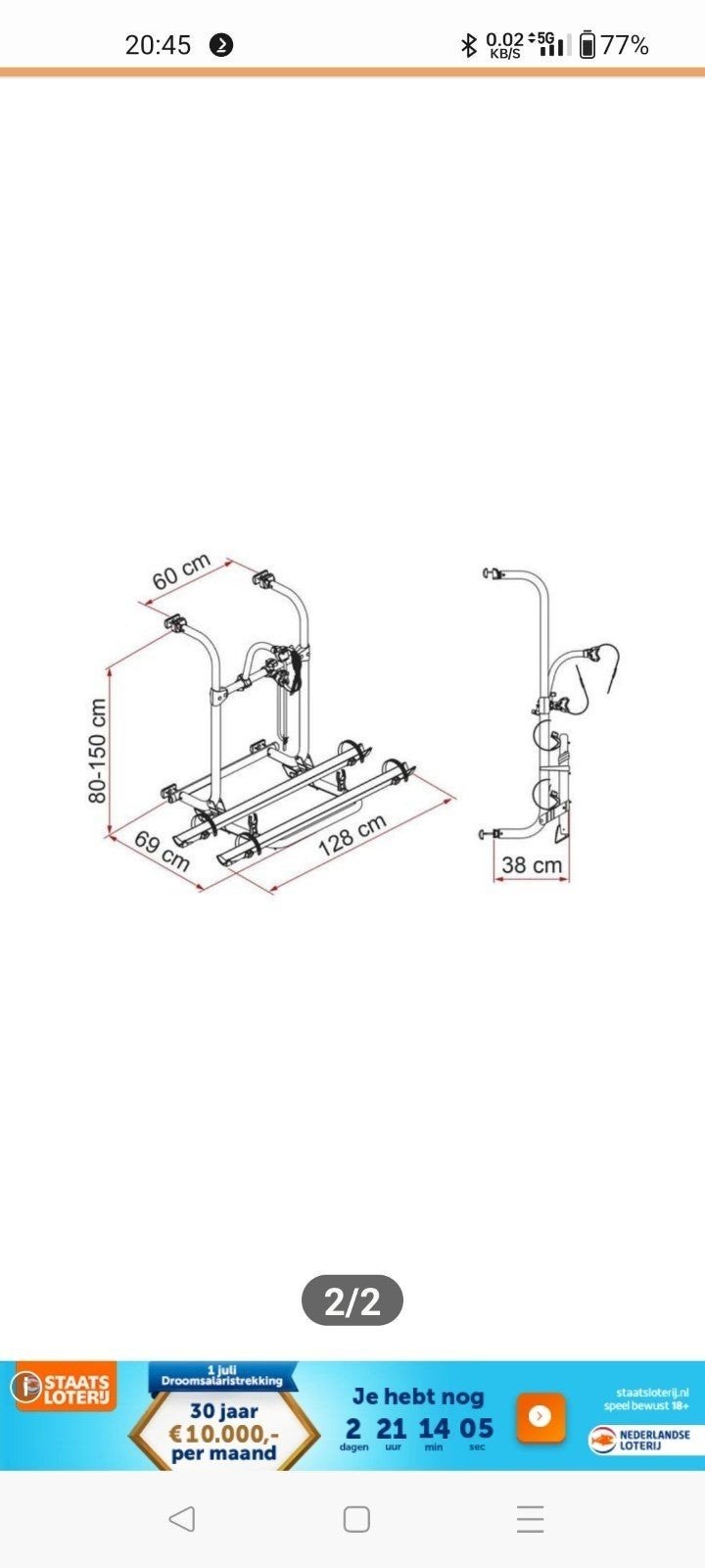 Gezocht Thule HH of fiamma carry bike fietsendrager, Ophalen of Verzenden, Gebruikt, Achterklepdrager