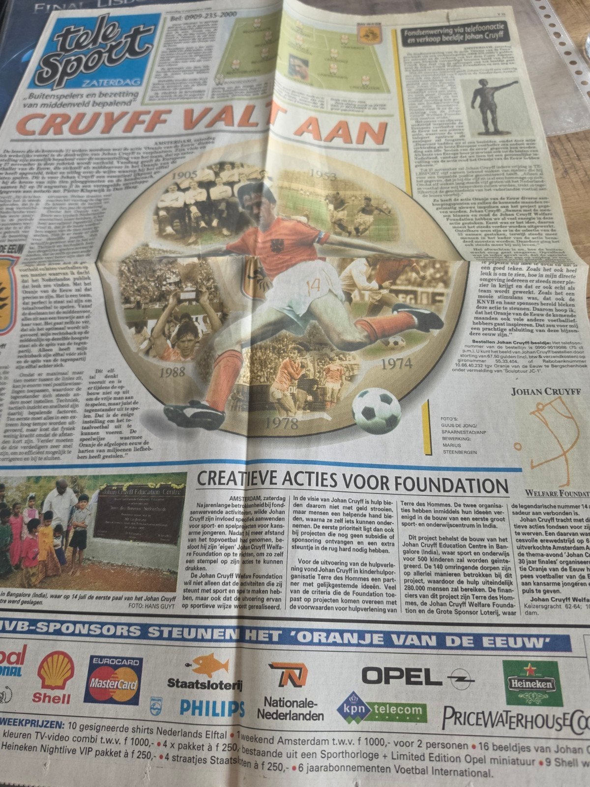 Historische krant: Cruyff valt aan (TeleSport), Ophalen of Verzenden, Gelezen, Diverse journalisten van TeleSport, Overige sporten