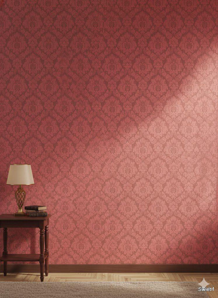6982 rood goud vintage behang subtiel glans sanderson swiet, Ophalen of Verzenden, Minder dan 10 m², Rood