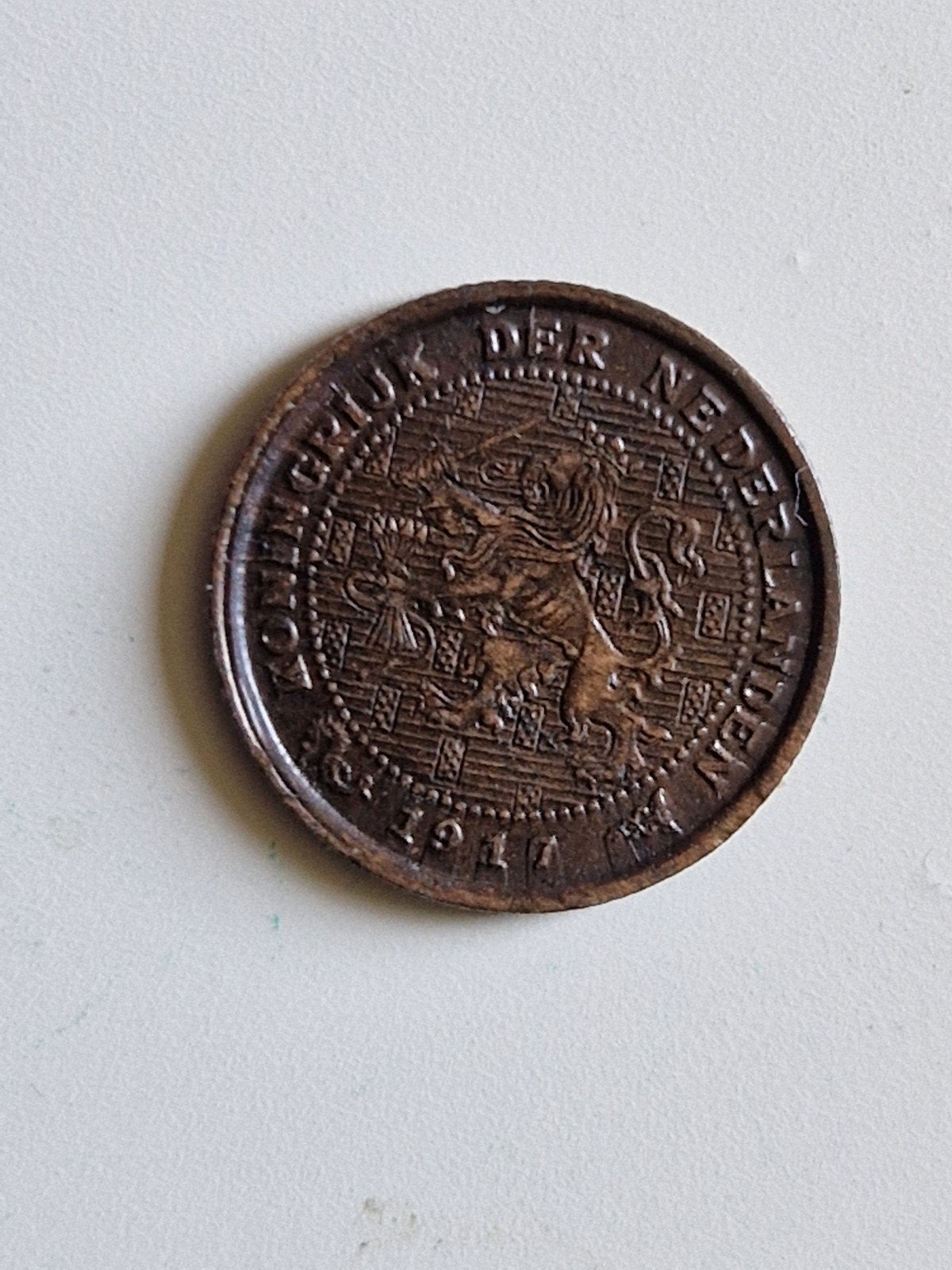 1/2 cent Nederland 1917, Verzenden, Koningin Wilhelmina, 1 cent, Losse munt