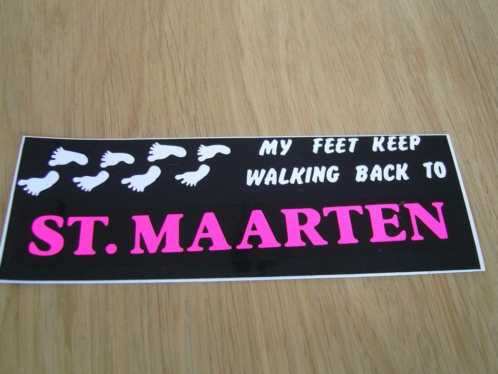 sticker my feet keep walking back to ST MAARTEN, Ophalen, Zo goed als nieuw