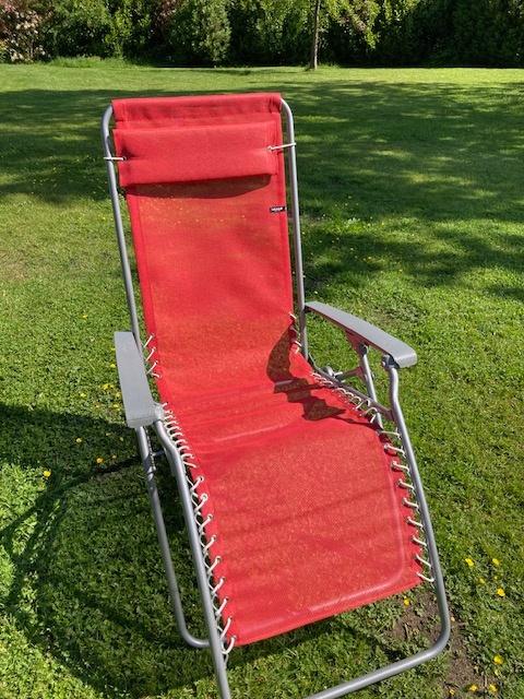 Lafuma tuinstoel rood, Tuin en Terras, Ophalen, Gebruikt, Aluminium, Verstelbaar