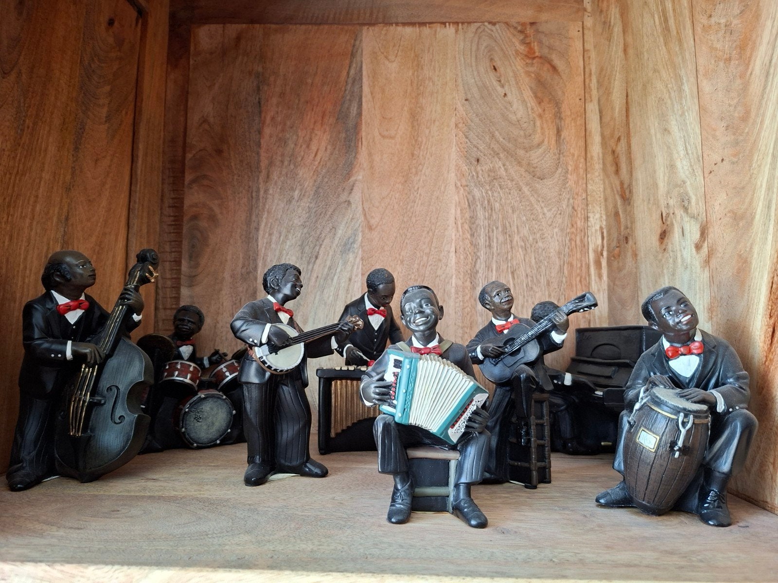 Vintage Jazz Band Beeldjes Set - Muzikanten Decoratie, Ophalen, Gebruikt, Mens