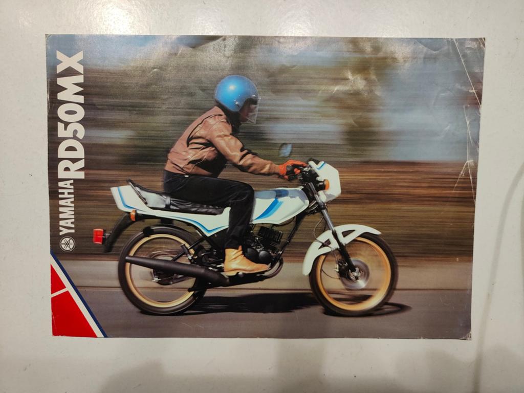 Bromfiets folder Yamaha RD50MX, Ophalen of Verzenden, Motoren