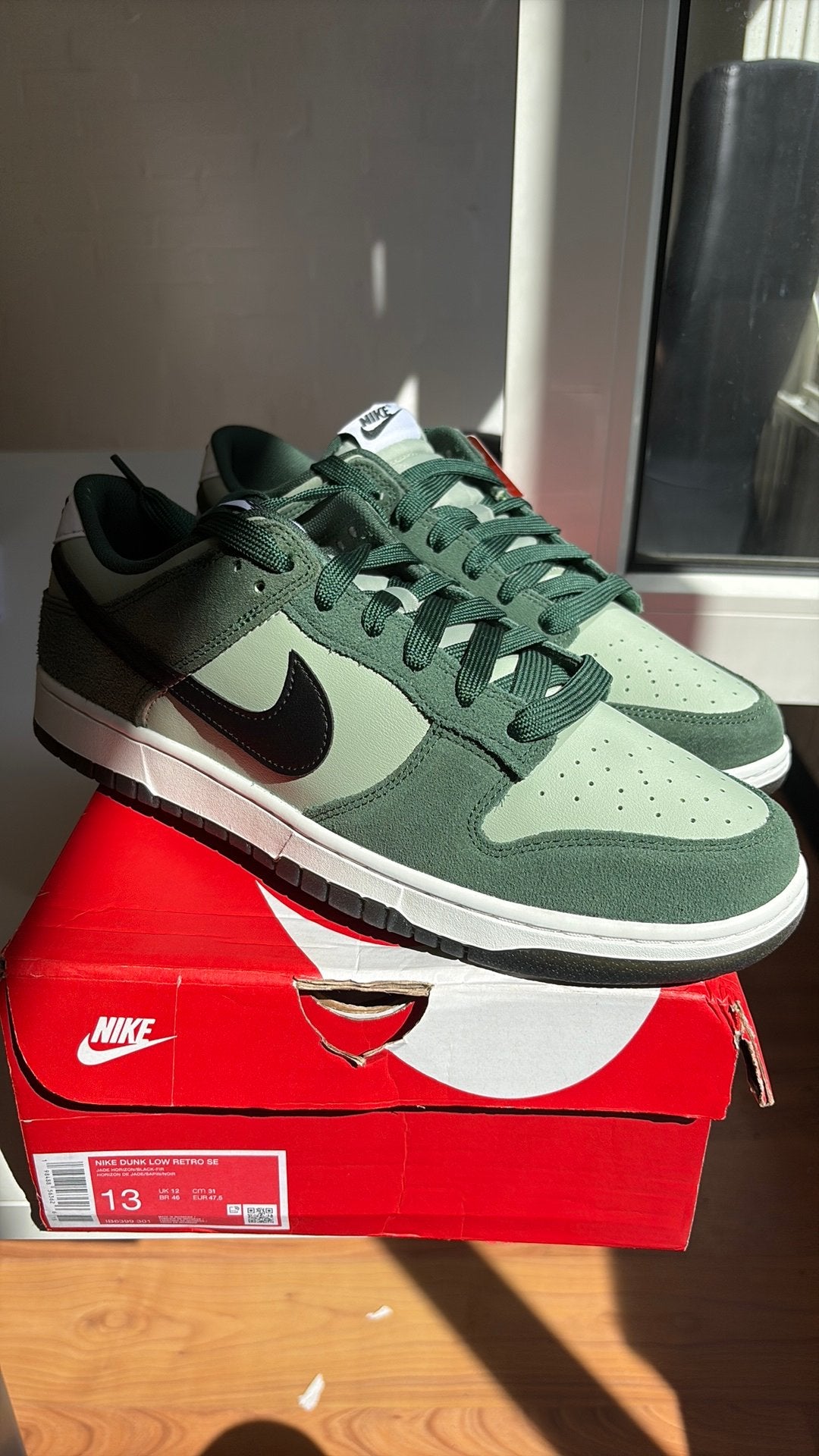 Nike Dunk Low Retro SE Jade Horizon Fir Groen 47.5, Ophalen of Verzenden, Nieuw, Overige kleuren, Sneakers of Gympen