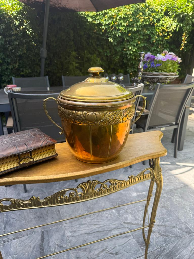Antieke Koperen Pot met Deksel - Sierlijk en Decoratief, Antiek en Kunst, Antiek | Koper en Brons, Ophalen of Verzenden, Koper