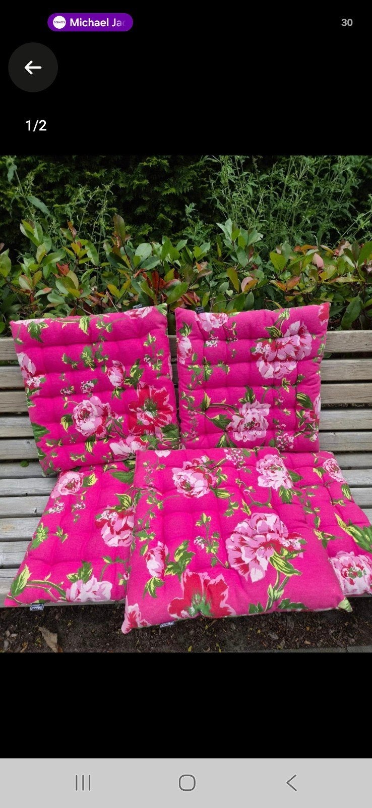 5 Mood kussens 50x50 cm - Roze met bloemenprint, Overige merken, Vierkant, Ophalen of Verzenden, Zo goed als nieuw