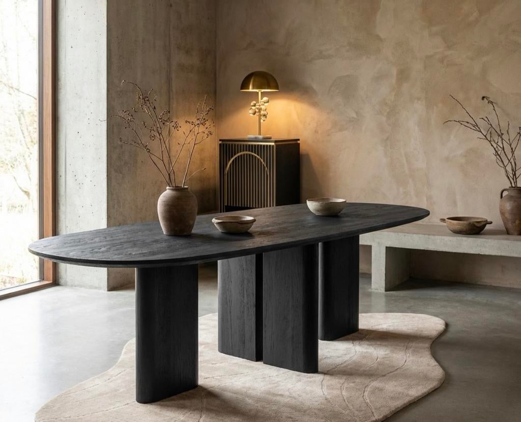 Durban eettafel Richmond Interiors 220 cm Fineer, Ophalen, Zo goed als nieuw, Overige houtsoorten, 200 cm of meer
