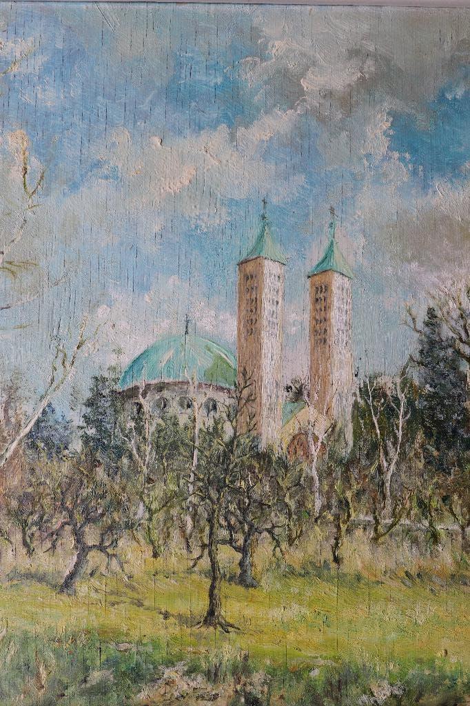 Lous Sluijters (1908-1981) olieverf "Heiligland stichting", Ophalen of Verzenden