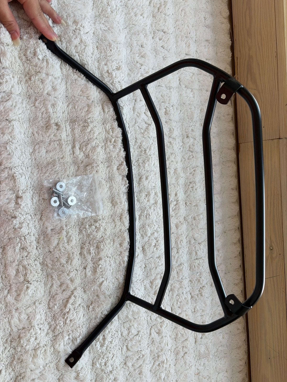 Motorfiets stalen bagagedrager / montageframe zwart, Motoren, Ophalen of Verzenden, Nieuw