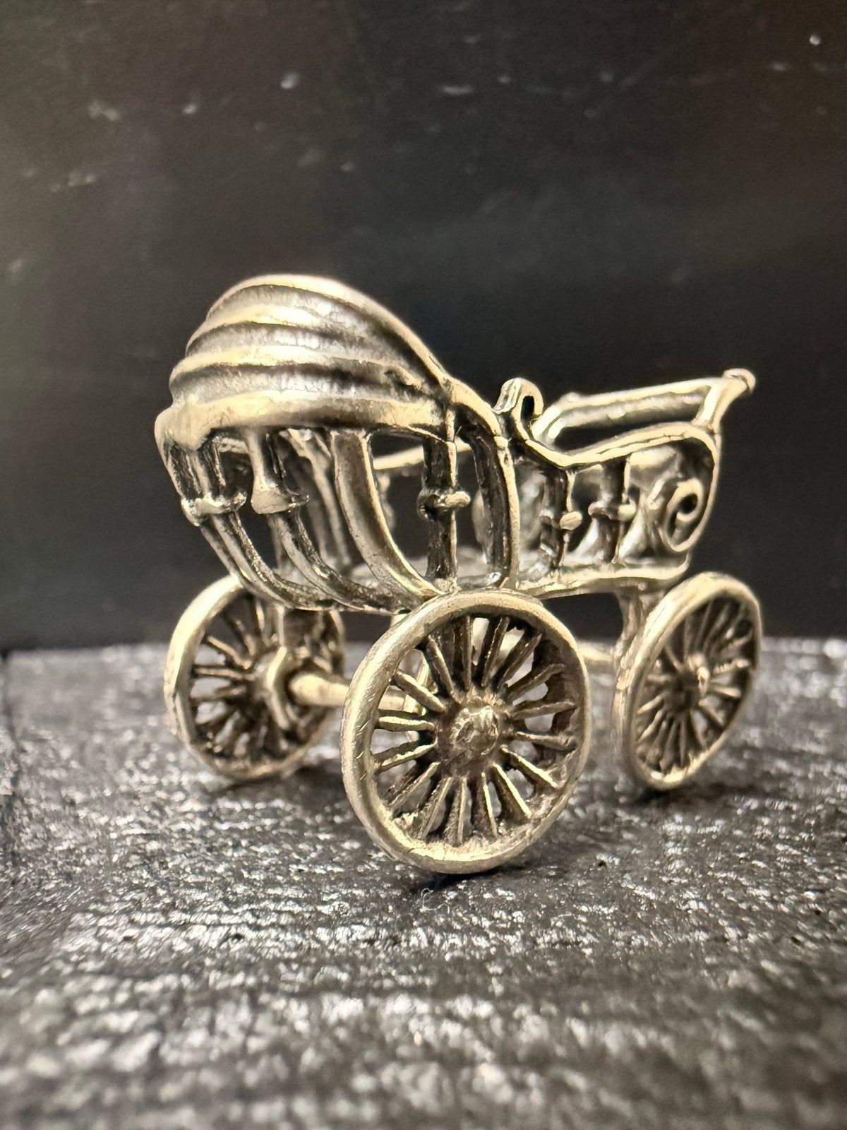 Zilveren Miniatuur Kinderwagen - Ajour Gegoten (800), Verzenden