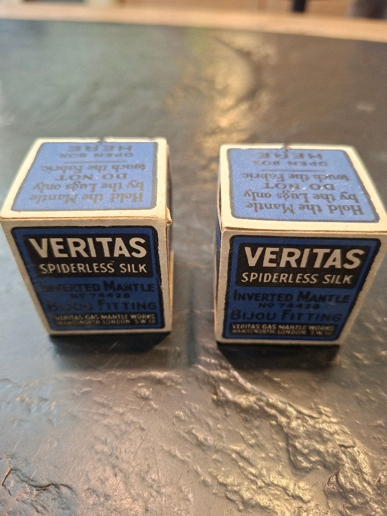 Oude brocante gaslampkousjes in originele doosjes, Ophalen of Verzenden