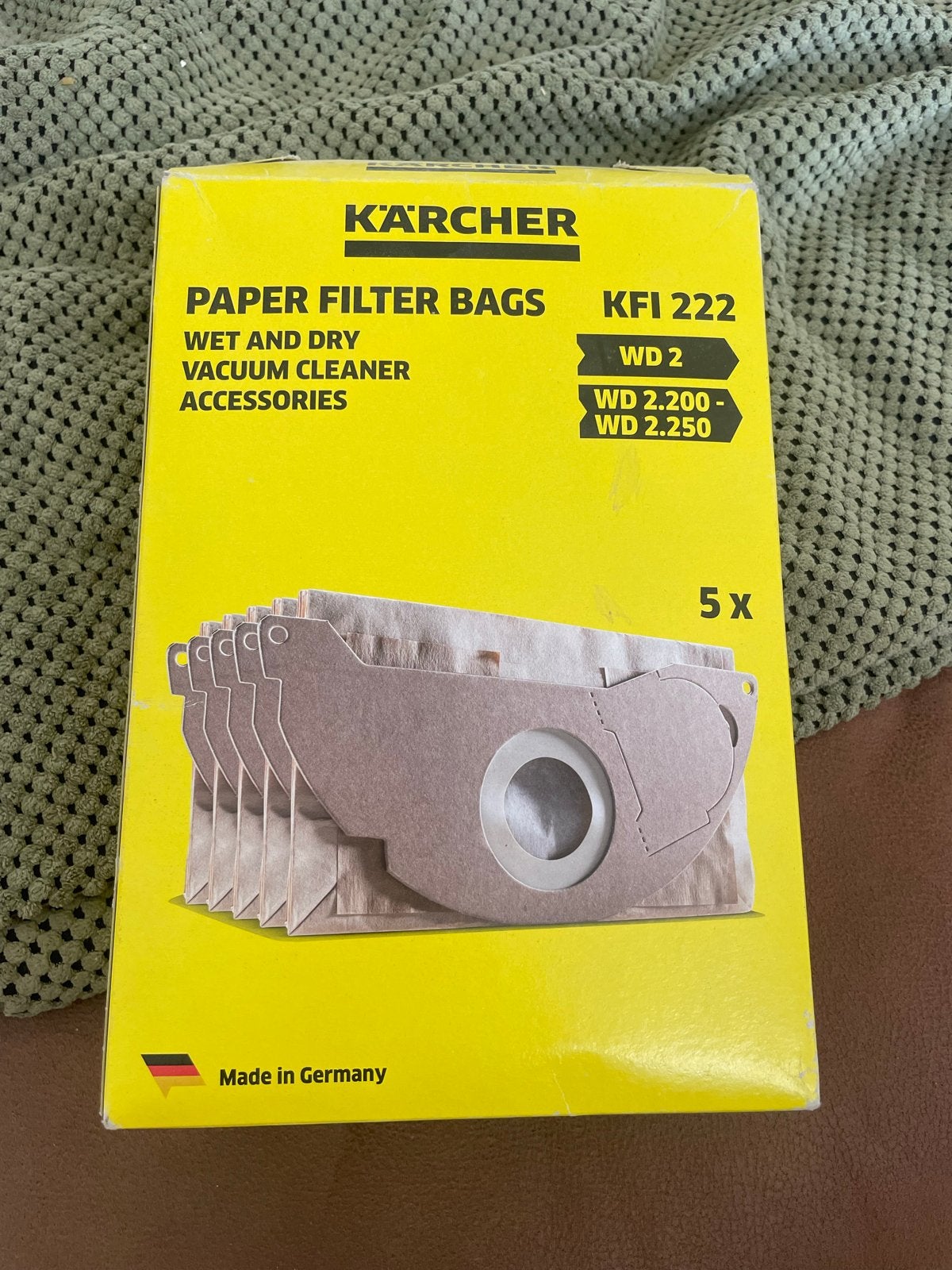 Kärcher papieren filterzakken KFI 222 voor WD 2 stofzuigers, Stofzak, Inclusief accessoires, Kärcher, Overige typen