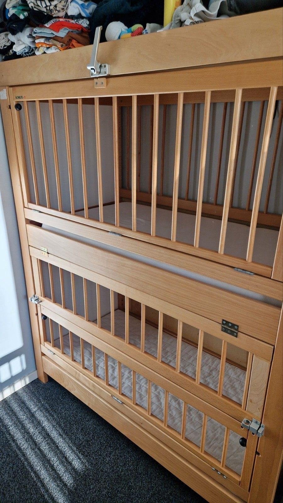 Duo ledikant / stapelbed baby, tweelingbed, kinderopvang bed, Ophalen, Gebruikt, 70 cm of minder, 160 tot 180 cm