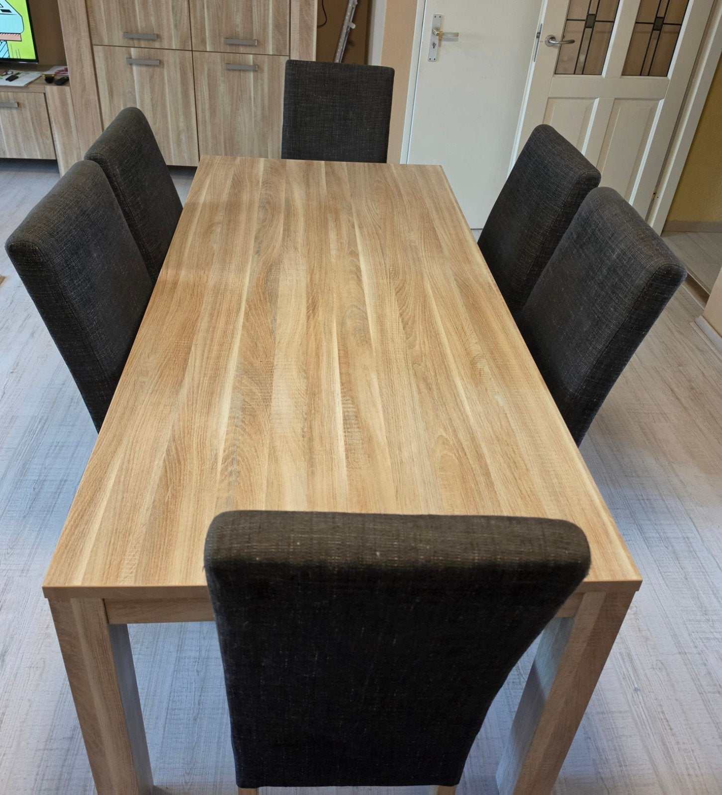 Complete eethoek & bijpassende salontafel met glasplaat, Ophalen