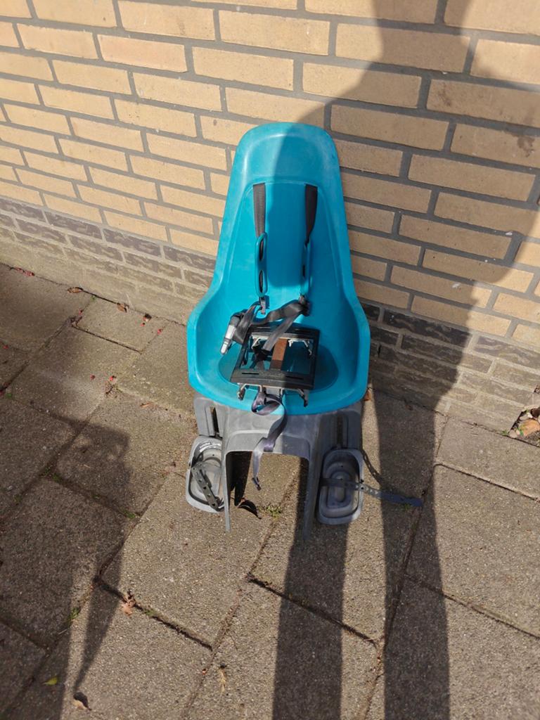 Stevige fietsstoel voor achterop, inclusief voetsteuntjes, Ophalen, Achterzitje, Onbekend, 9 t/m 18 kg