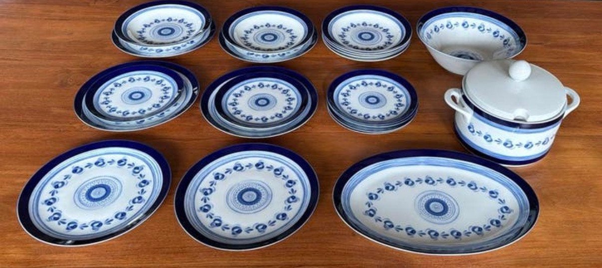 6 persoons Winterling Echt Kobalt servies, Gebruikt, Ophalen of Verzenden, Overige stijlen, Porselein
