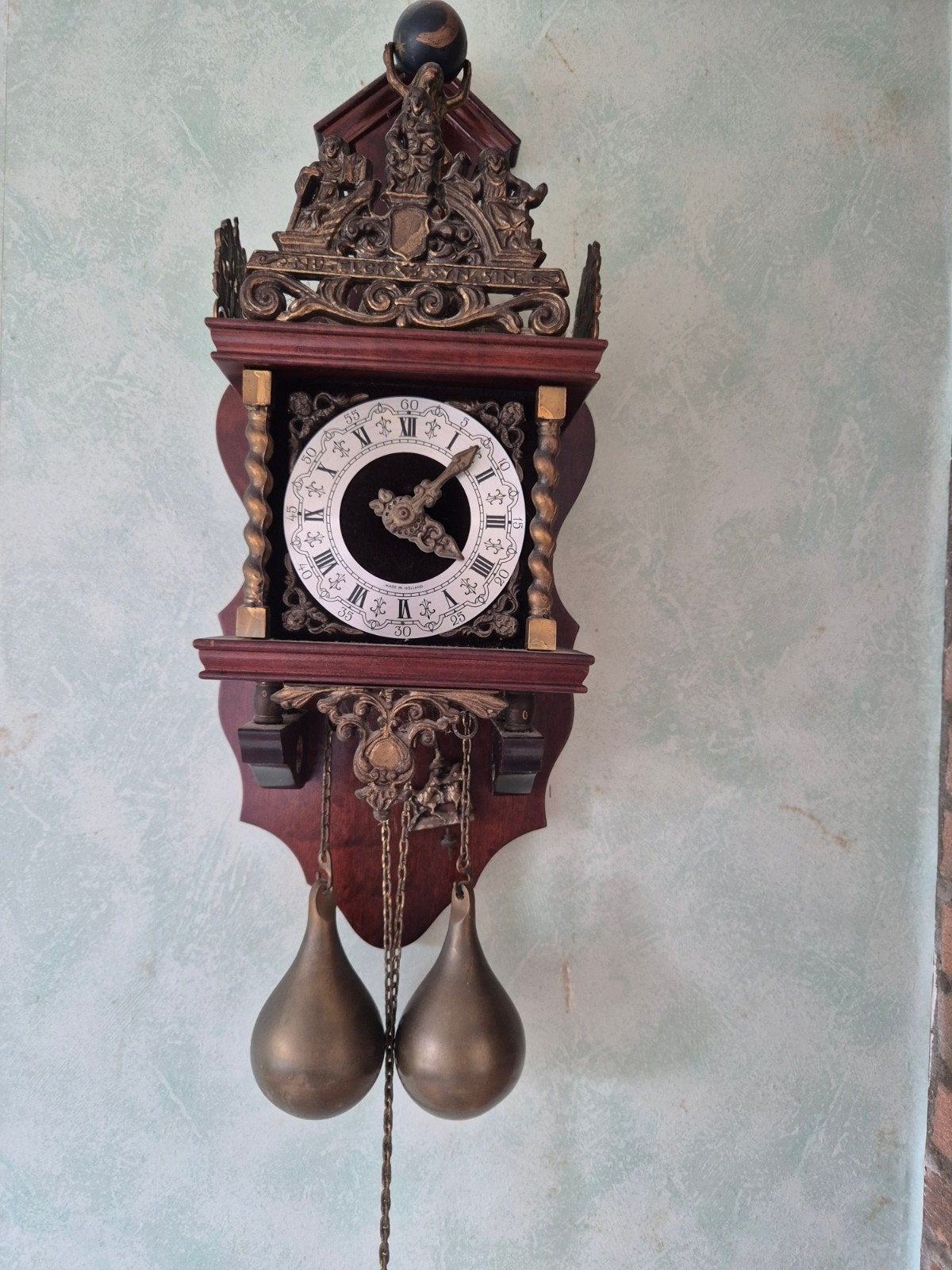 Antieke Klok met Gewichten - Prachtig Decoratief Stuk, Ophalen of Verzenden