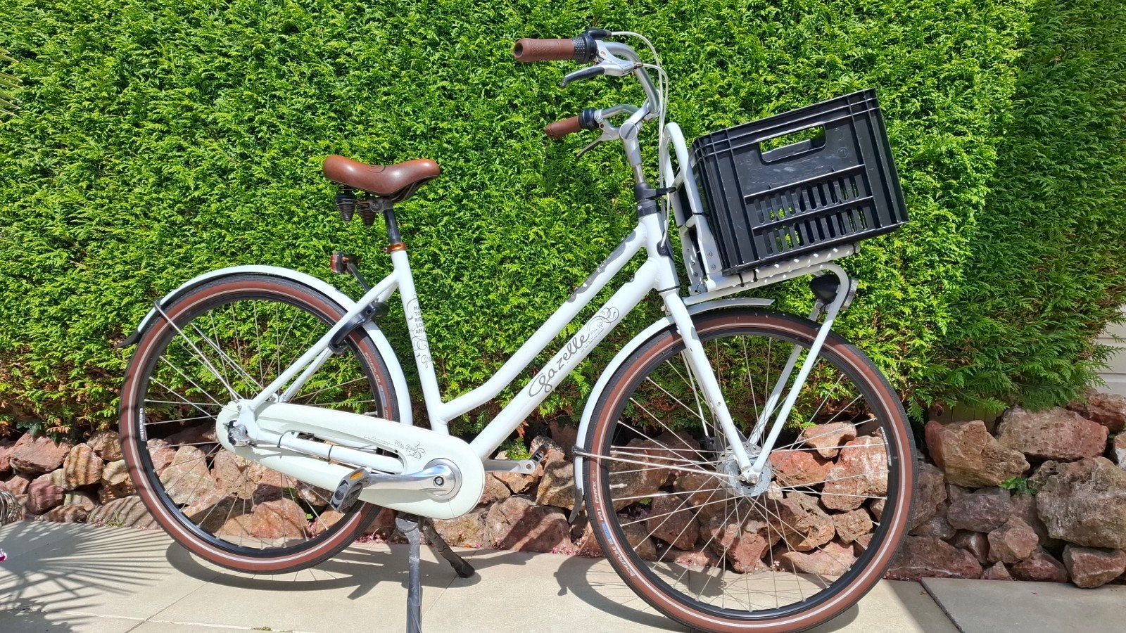Mooie Gazelle dames fiets met mandje, Ophalen, 53 tot 56 cm, Versnellingen, Zo goed als nieuw
