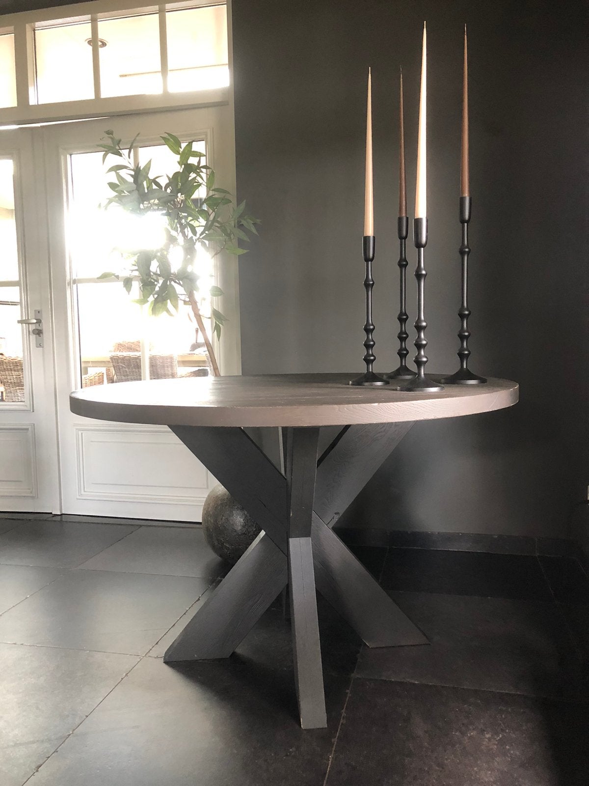 Ronde eetkamer tafel 120, Ophalen, Rond, Zo goed als nieuw, Vier personen