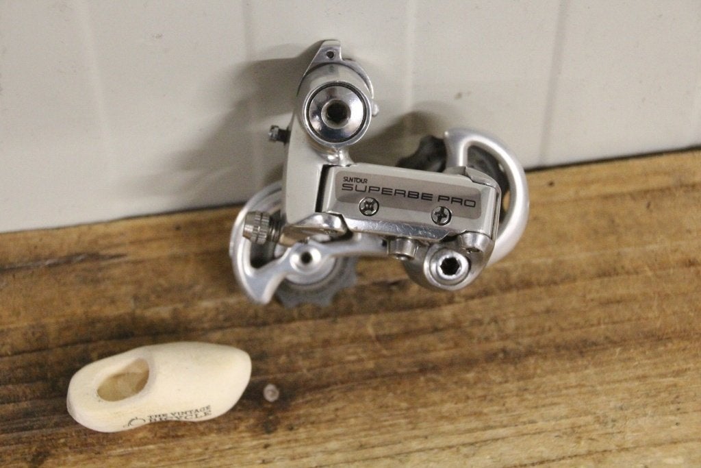 Suntour Superbe Pro derailleur achter / 8 speed / vintage, Gebruikt, Ophalen of Verzenden, Derailleur of Ketting, St