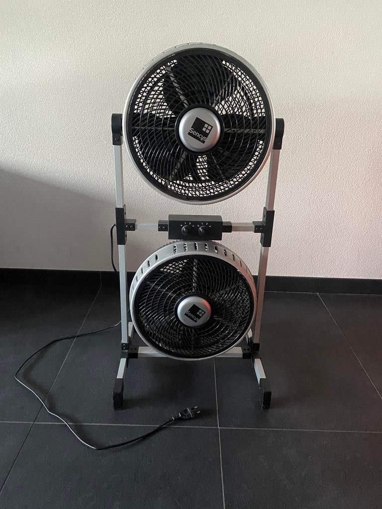 Sencys dubbele ventilator zwart, Ophalen, Zo goed als nieuw, Vloerventilator