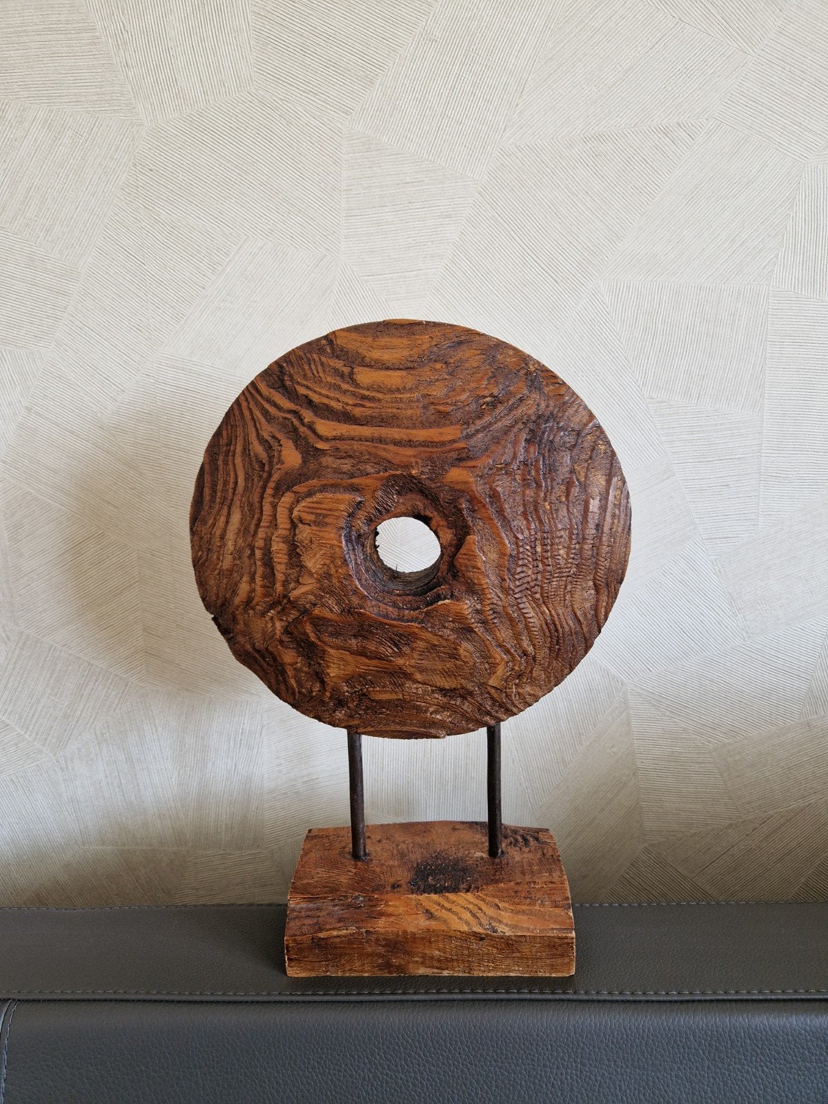 Ornament op voet -hout, Huis en Inrichting, Hout, Ophalen of Verzenden, Bruin, Landelijk